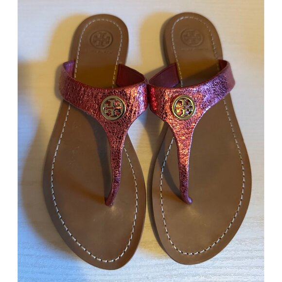 Tory Burch Metallic Pink “Cameron” Thong - Picture 2 of 5